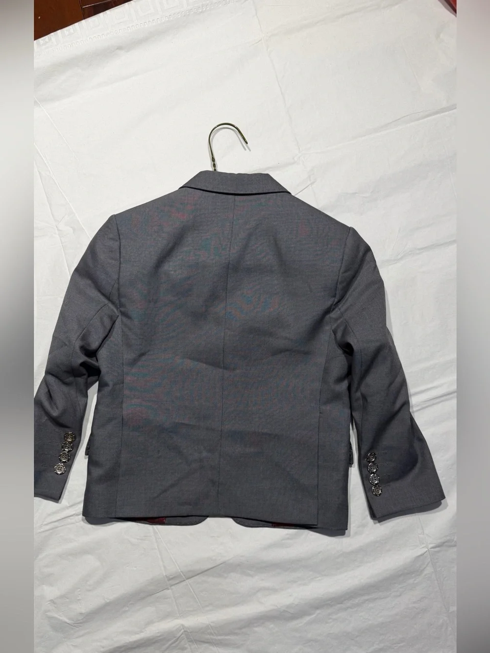 Euro Boss Gray Boys' Blazer with Red Lining